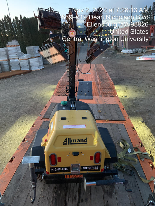 2020 Allmand NLV3GR (4) LED Light Fixture 350W, 23' Vertical Mast, 3kW Prime, Towable, Deep Sea L401, Leveling Jacks, Yanmar T4F 5.8hp