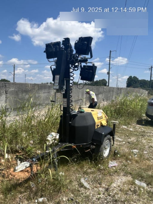 2021 Allmand NLV3GR (4) LED Light Fixture 350W, 23' Vertical Mast, 3kW Prime, Towable, Deep Sea L401, Leveling Jacks, Yanmar T4F 5.8hp