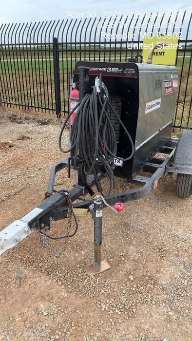 2019 Lincoln Electric Vantage 322 Welder Ready-Pak 3, Two wheel trailer, Fender and Light kit, Cable Rack