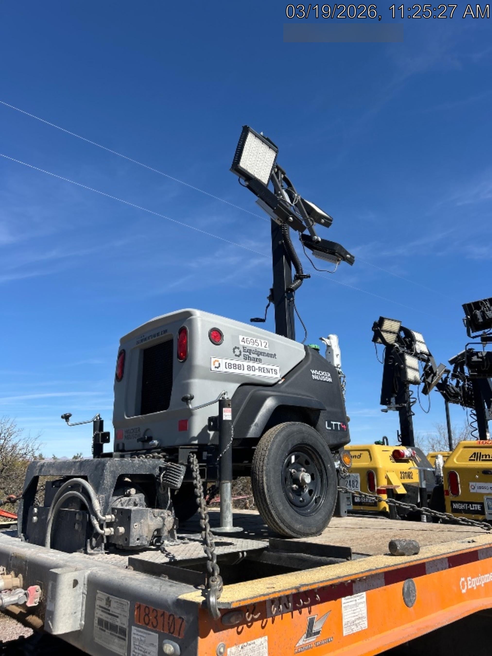 2024 Wacker Neuson LTT4 Diesel, Kohler KDW702, Deep Sea Controller, Auto Start, LED 320W, Bypass Outlet, T3