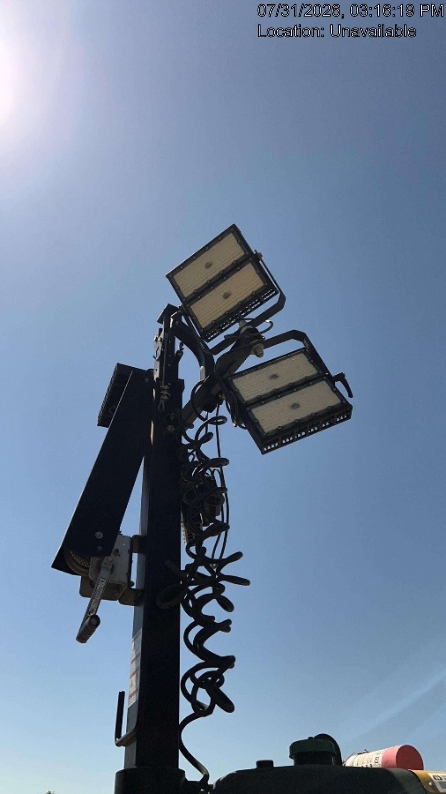 Allmand NLV3GR (4) LED Light Fixture 350W, 23' Vertical Mast, 3kW Prime, Towable, Deep Sea L401, Leveling Jacks, Yanmar T4F 5.8hp