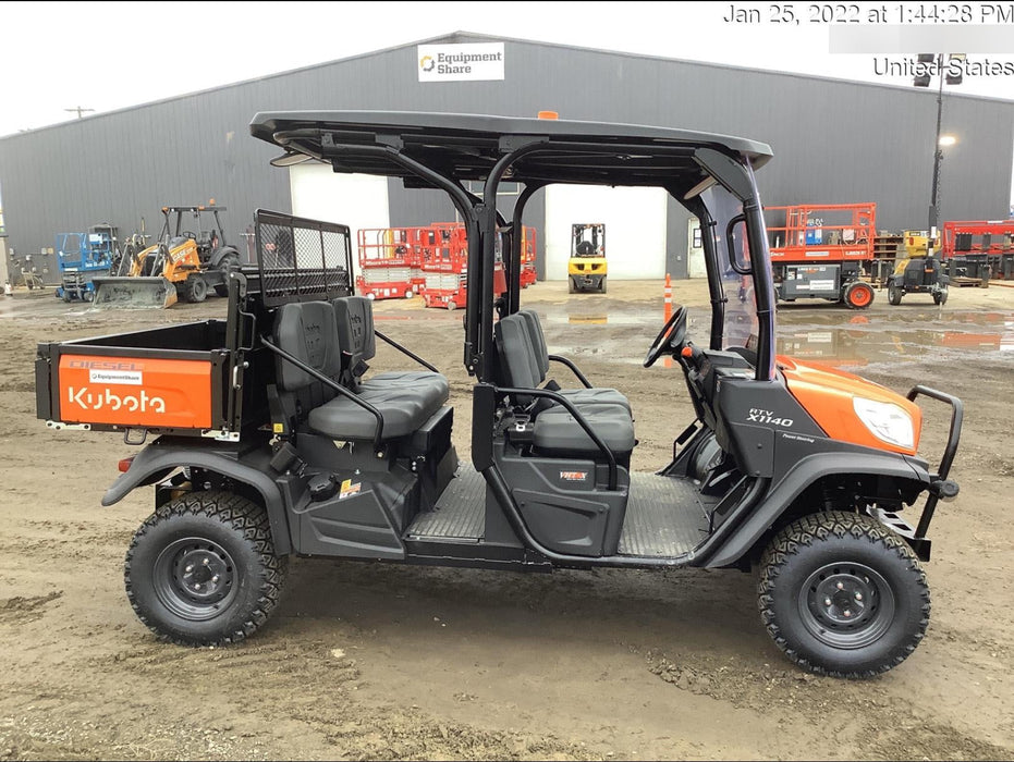 2022 Kubota RTV-X1140W-H Plastic Canopy, Windshield Acrylic Clear, LED Strobe Light, Wire Harness Kit, Back up Alarm