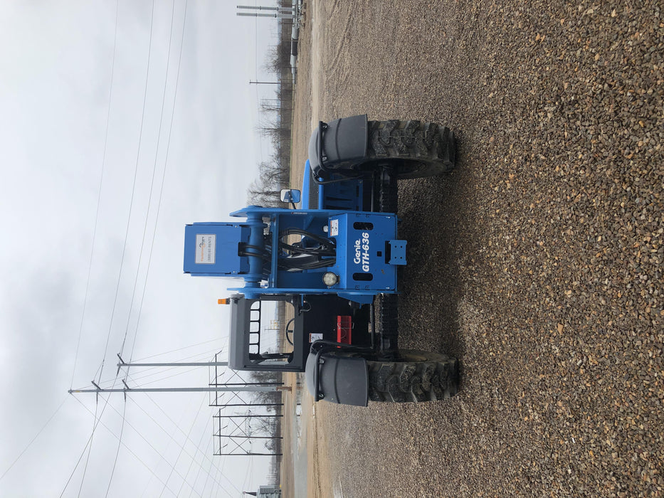 2019 Genie GTH-636 Canopy, Solid RT Tires, LED Work Lights, Beacon 60" QA Carriage, 48" Forks