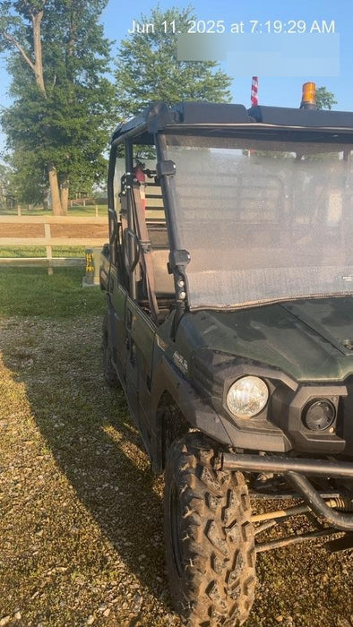 2019 Kawasaki Mule PRO-DXT Standard Options, Backup Alarm, Beacon, Plastic Hard Top, Poly Windshield, Horn Kit