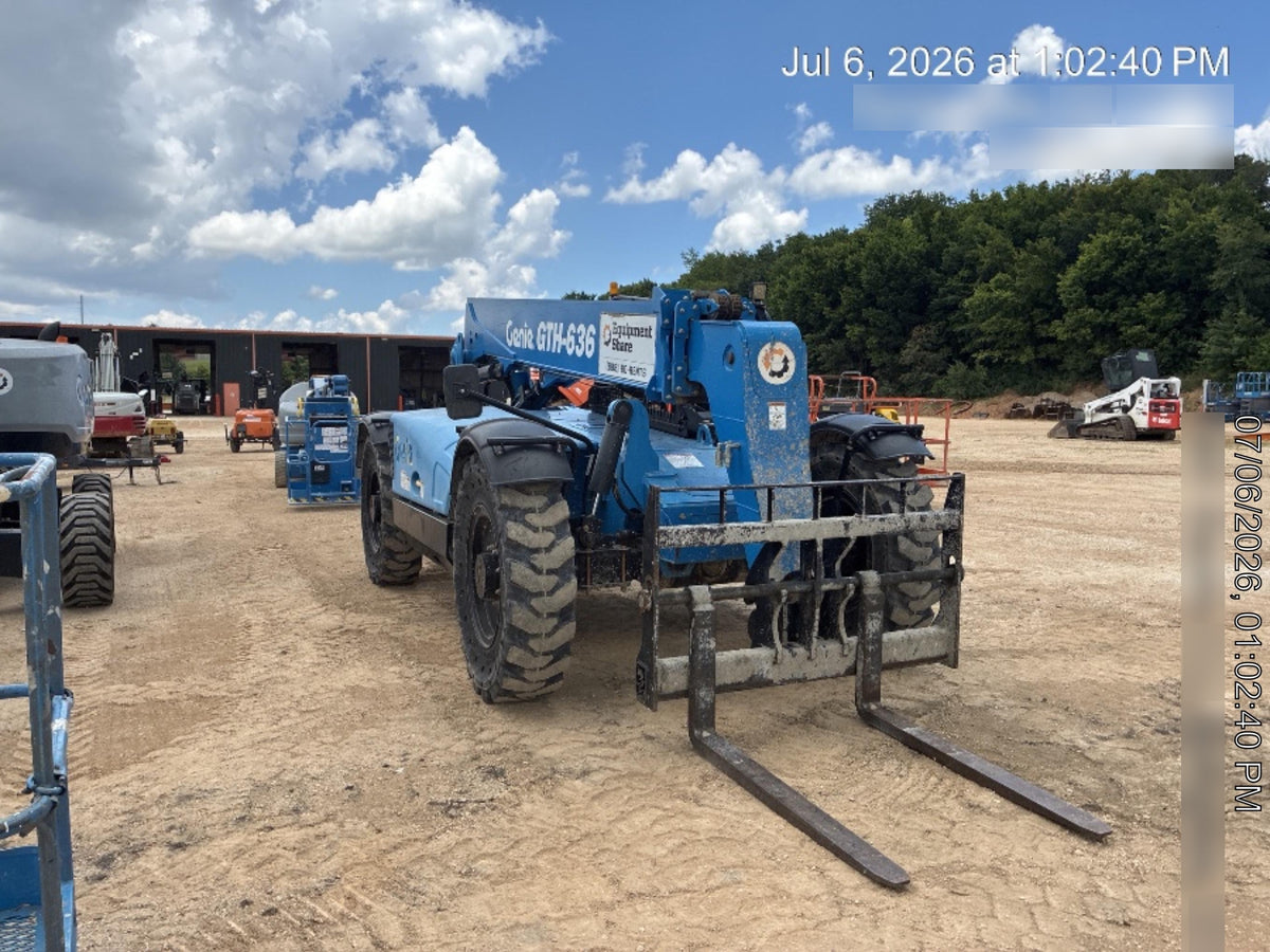 2018 Genie GTH-636 Genie GTH-636 w/Open ROPS, Work Lights, Solid Tires, RH Cab Mesh, Beacon, 48" Carriage and Forks