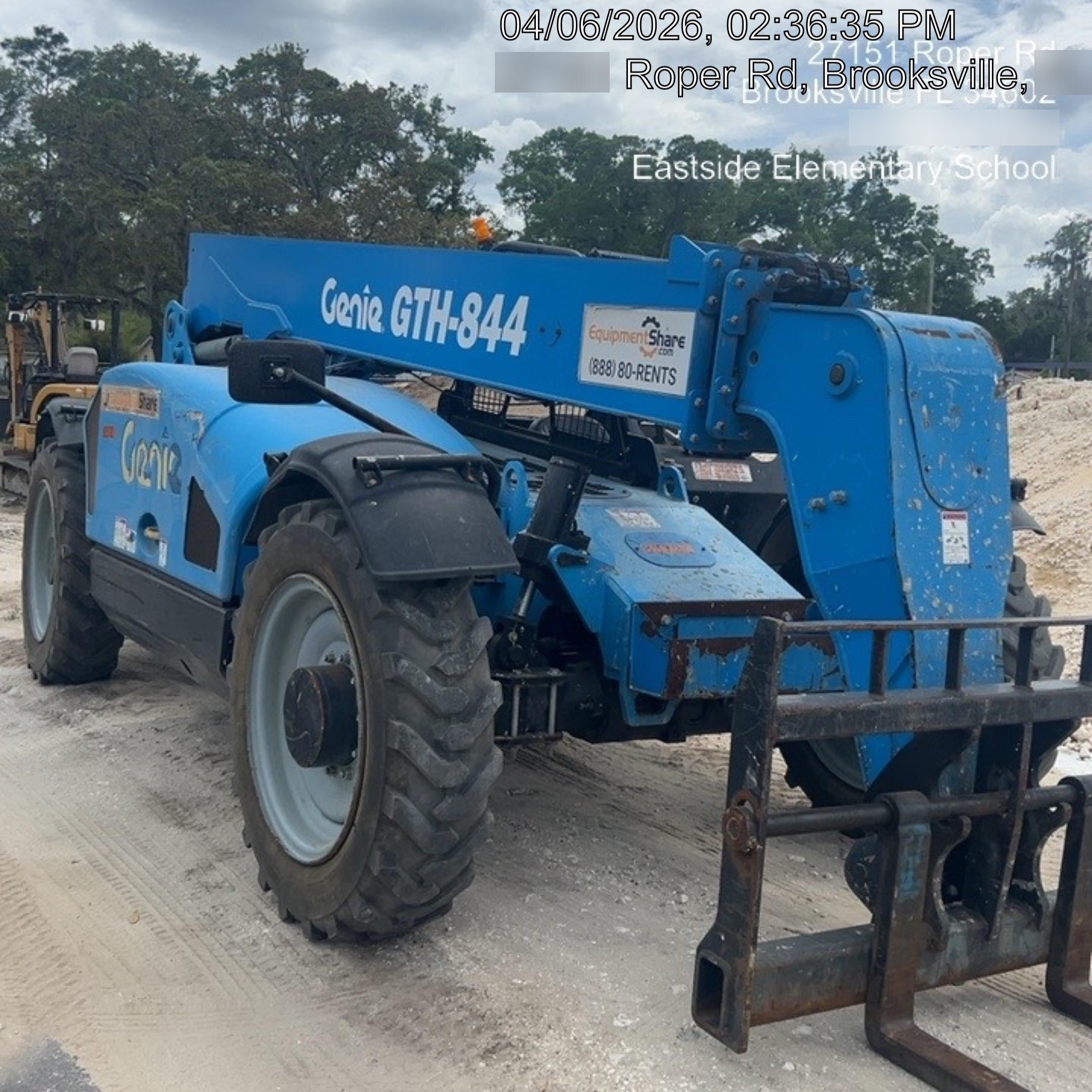 2018 Genie GTH-844 Genie GTH-844D w/Open ROPS, FF Tires, Work Light/Beacon, 60" Carriage and Forks