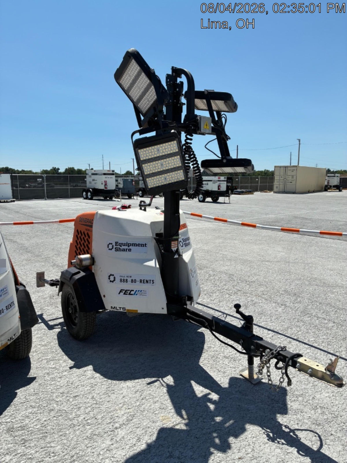 2024 Generac MLT2 Diesel, Flex Switch 120V Input, Powerzone Controller, 
(4) 320W LED Lights, 4kW Generator, 39.9 Gal Fuel Tank, 2" Ball, T3