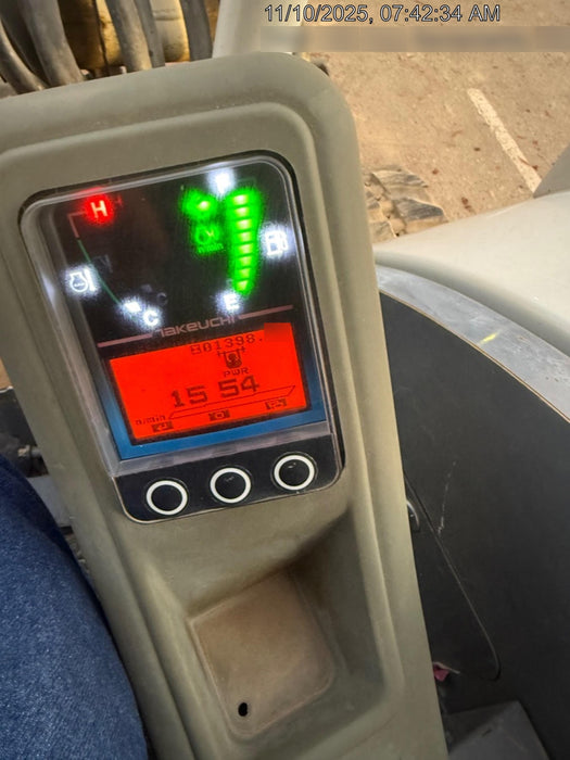 2019 Takeuchi TB260 Canopy, Standard Blade, Auxiliary hydraulics Manual QC, Hydraulic thumb, 12" ,18", 24" Bucket