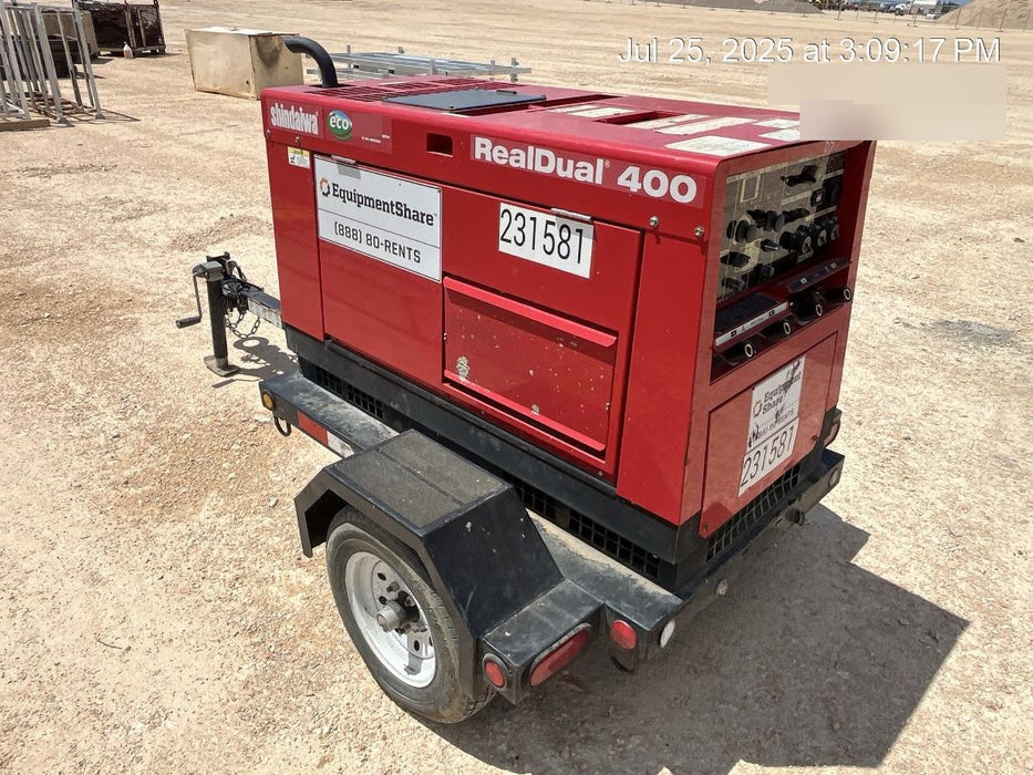 2022 Shindaiwa DGW400MDL Kubota D902 Engine, 23 HP, Dual Op Welder, Wire, Arc, Droop Stick, Tig, and CC Stick Functionality, Simulphase, 3 Phase and 1 Phase Gen Output, Single Axle NB Trlr, Slr Trckl Chrg 12V 12W, Fire Ext