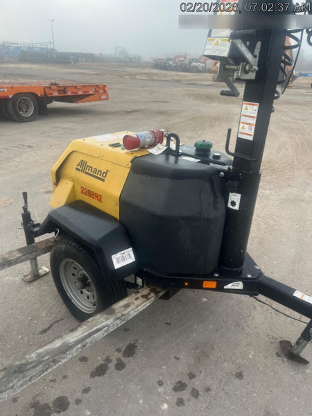 2022 Allmand NLV3GR (4) LED Light Fixture 350W, 23' Vertical Mast, 3kW Prime, Towable, Deep Sea L401, Leveling Jacks, Yanmar T4F 5.8hp