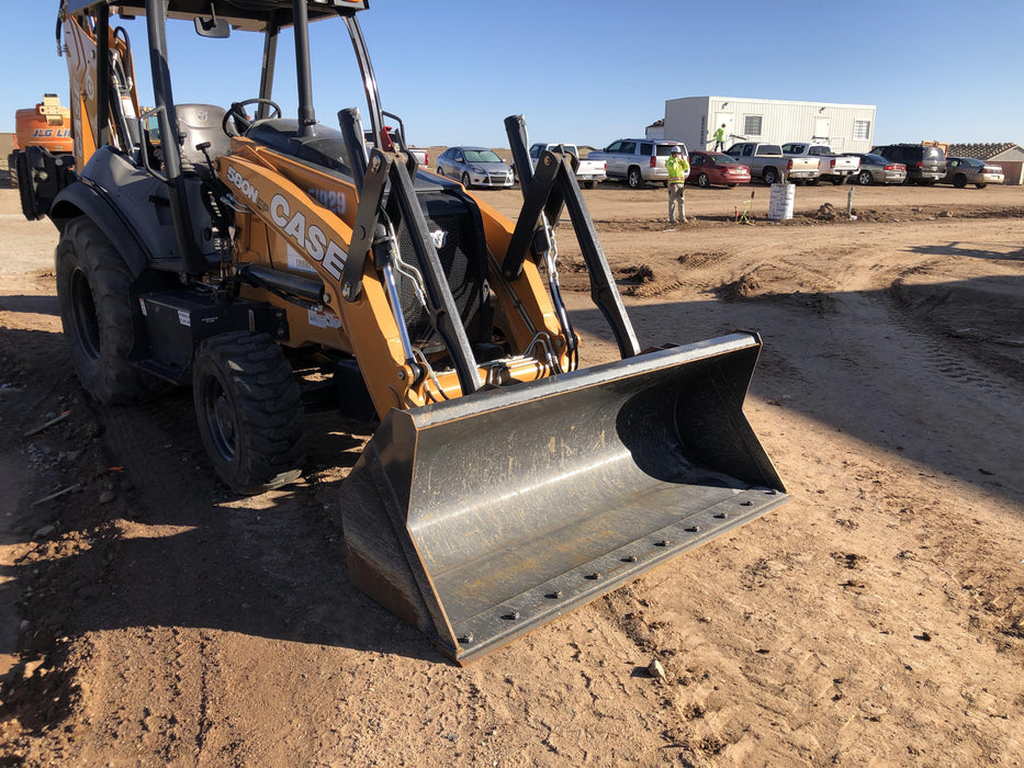 2019 Case 580N EP Canopy, 4WD, 1-Way Aux Hydraulics, Pilot Controls, Ride Control and Loader Aux Hydraulics, 900 LB. Front CWT, 82" HD LONG LIP (1 CU. YD.) W/BOCE AND LIFT EYES, FLIP OVER/STABILIZER PADS COMB