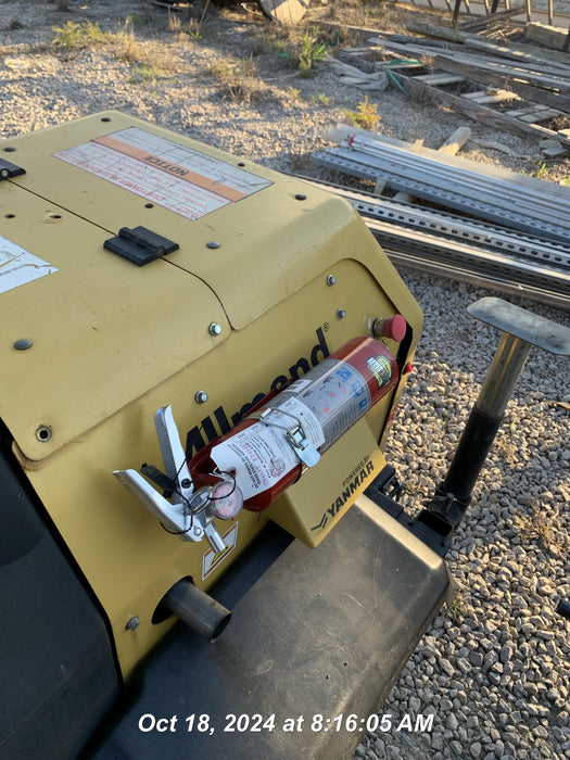 2022 Allmand NLV3GR (4) LED Light Fixture 350W, 23' Vertical Mast, 3kW Prime, Towable, Deep Sea L401, Leveling Jacks, Yanmar T4F 5.8hp