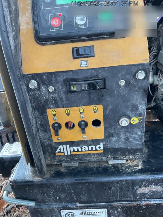 2022 Allmand NLV3GR (4) LED Light Fixture 350W, 23' Vertical Mast, 3kW Prime, Towable, Deep Sea L401, Leveling Jacks, Yanmar T4F 5.8hp