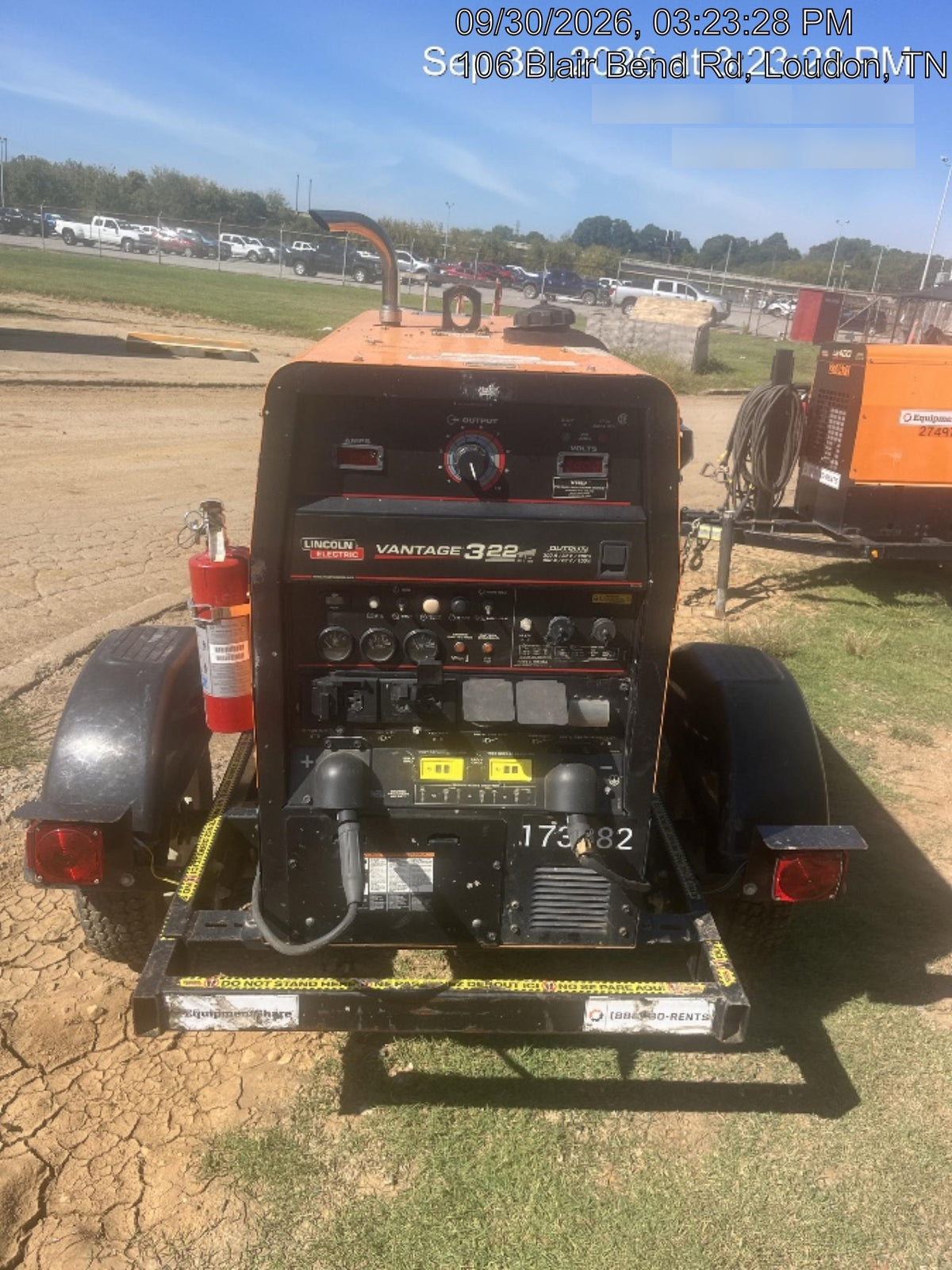 2021 Lincoln Electric Vantage 322 Vantage 322 Ready Pak 3 w/ Decals, ORANGE (includes trailer, cable rack, fender light kit) NO Telematics