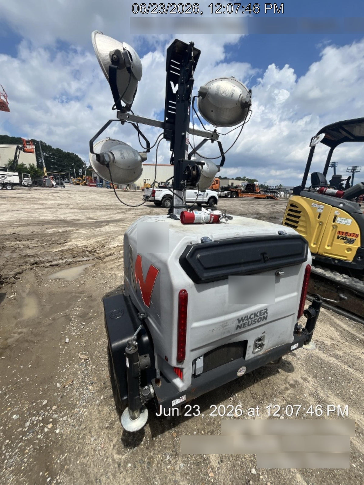 2018 Wacker Neuson LTV6L-MH Wacker Neuson LTV6L Mobile Light Tower w/Fuel Level Sensor Installed