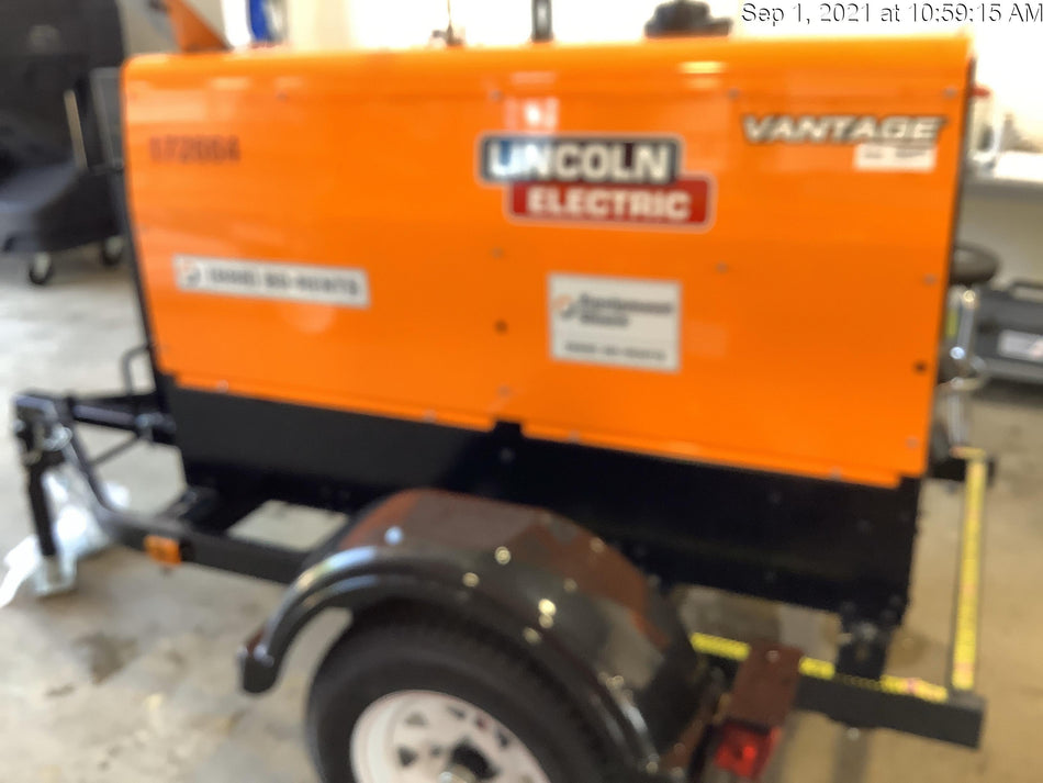 2021 Lincoln Electric Vantage 322 Vantage 322 Ready Pak 3 w/ Decals, ORANGE (includes trailer, cable rack, fender light kit) NO Telematics