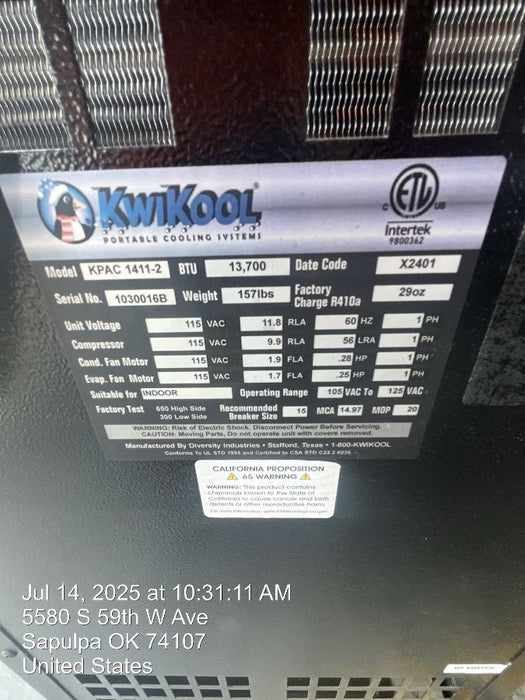 2023 KWIKOOL KPAC1411-2