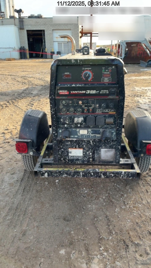 2019 Lincoln Electric Vantage 322 Ready-Pak 3, Two Wheel Trailer, Fender and Light Kit, Cable Rack