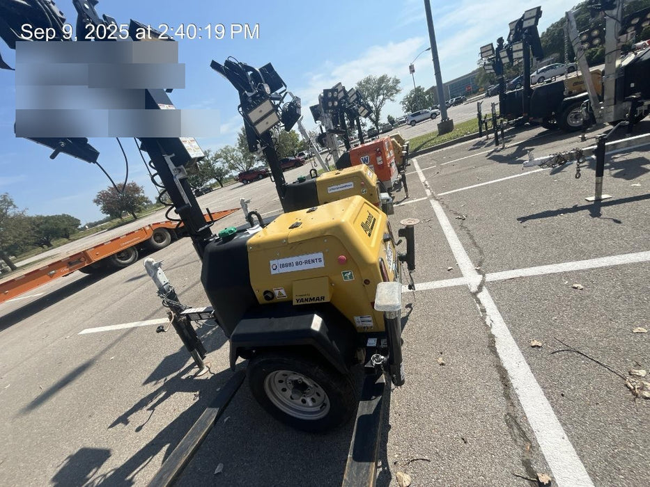 2022 Allmand NLV3GR (4) LED Light Fixture 350W, 23' Vertical Mast, 3kW Prime, Towable, ES Decals, T3