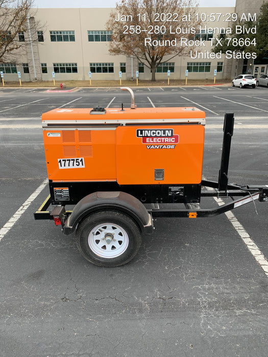 2021 Lincoln Electric Vantage 322 Vantage 322 Ready Pak 3 w/ Decals, ORANGE (includes trailer, cable rack, fender light kit) NO Telematics