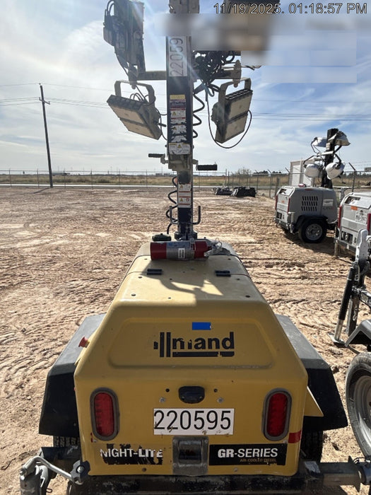 2022 Allmand NLV3GR (4) LED Light Fixture 350W, 23' Vertical Mast, 3kW Prime, Towable, Deep Sea L401, Leveling Jacks, Yanmar T4F 5.8hp