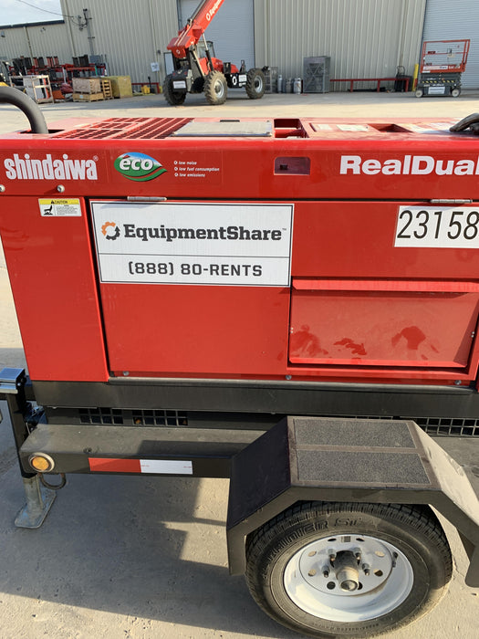 2022 Shindaiwa DGW400MDL Kubota D902 Engine, 23 HP, Dual Op Welder, Wire, Arc, Droop Stick, Tig, and CC Stick Functionality, Simulphase, 3 Phase and 1 Phase Gen Output, Single Axle NB Trlr, Slr Trckl Chrg 12V 12W, Fire Ext