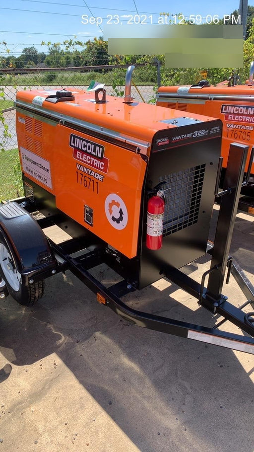 2021 Lincoln Electric Vantage 322 Vantage 322 Ready Pak 3 w/ Decals, ORANGE (includes trailer, cable rack, fender light kit) NO Telematics