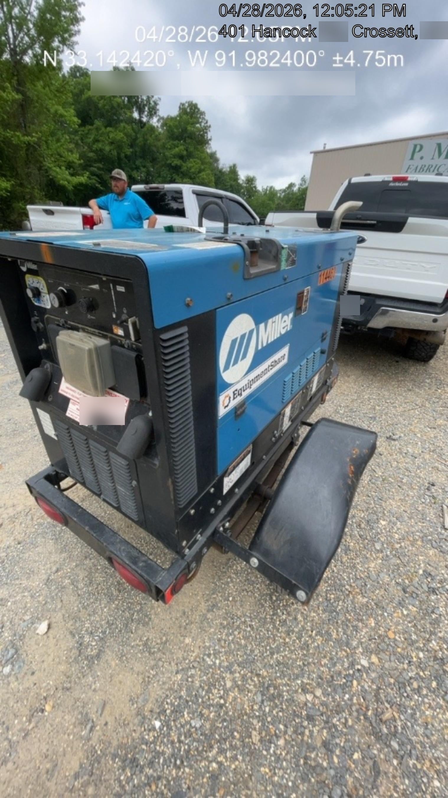2020 Miller Electric BIG BLUE 400 Trailer Mounted Welder
