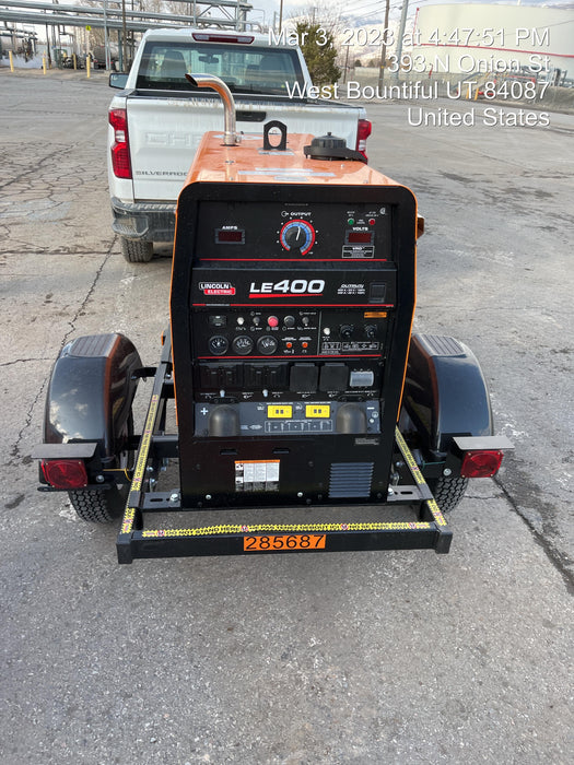 2022 Lincoln Electric LE400 Kubota V1505, Trlr, Cable Rack, Light Kit, ES Decals, T3