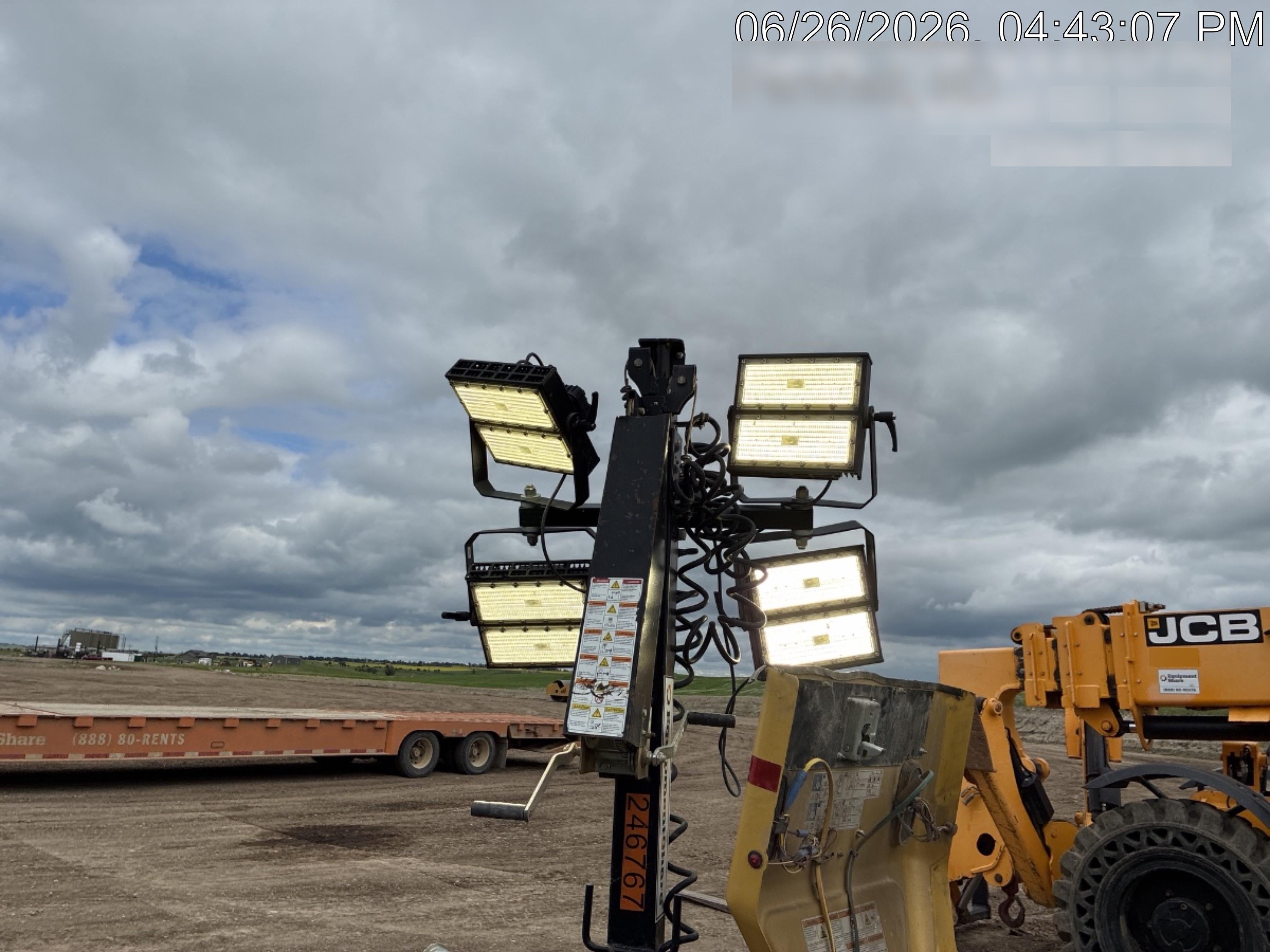 2022 Allmand NLV3GR (4) LED Light Fixture 350W, 23' Vertical Mast, 3kW Prime, Towable, ES Decals, T3