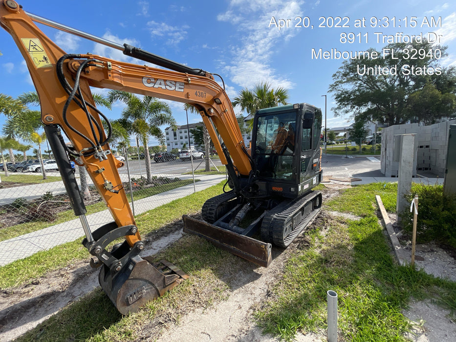 2018 Case CX57C CLOSED CAB A/C, LONG ARM, RUBBER TRACKS, AUX HYD