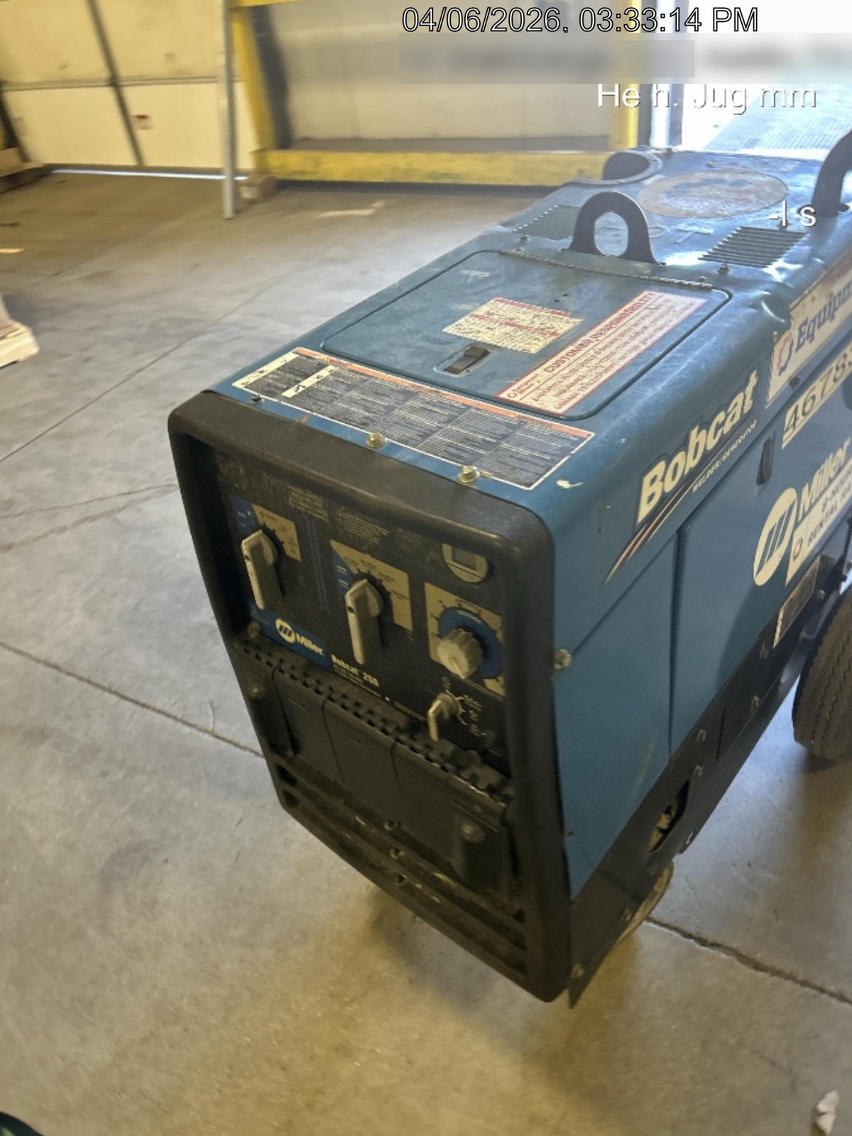 2019 Miller Electric BOBCAT 250 Standard w/Running Gear, Bracket, Hose