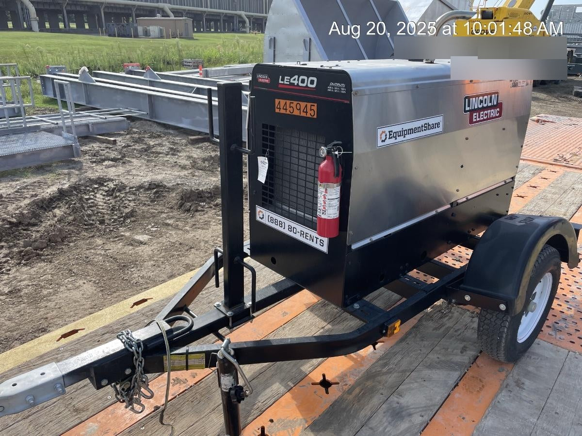 2019 Lincoln Electric Vantage 322 Ready-Pak 3, Two Wheel Trailer, Fender and Light Kit, Cable Rack