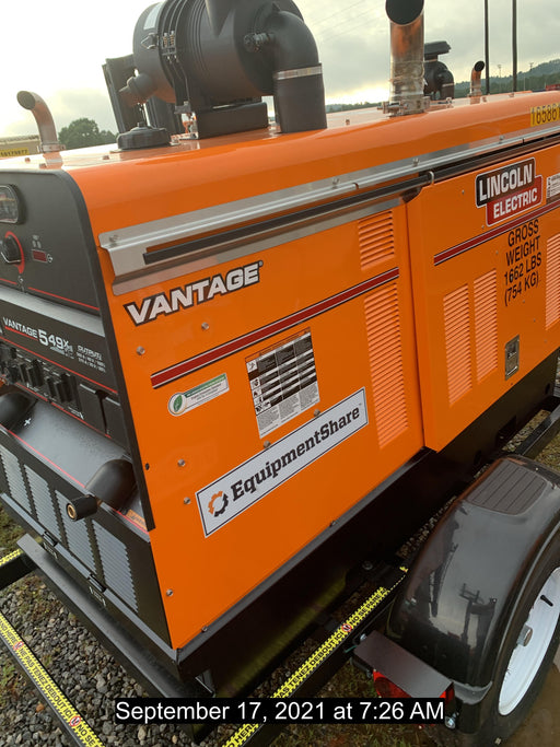 2021 Lincoln Electric Vantage 549X Ready Pak 3, ORANGE (includes trailer, cable rack, fender light kit)