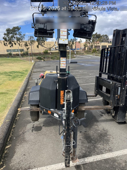 Allmand NLV3GR (4) LED Light Fixture 350W, 23' Vertical Mast, 3kW Prime, Towable, Deep Sea L401, Leveling Jacks, Yanmar T4F 5.8hp