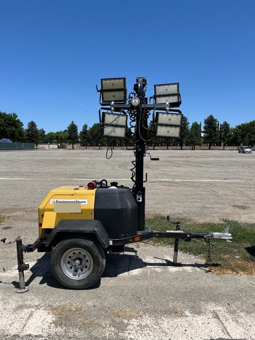 2021 Allmand NLV3GR (4) LED Light Fixture 350W, 23' Vertical Mast, 3kW Prime, Towable, Deep Sea L401, Leveling Jacks, Yanmar T4F 5.8hp