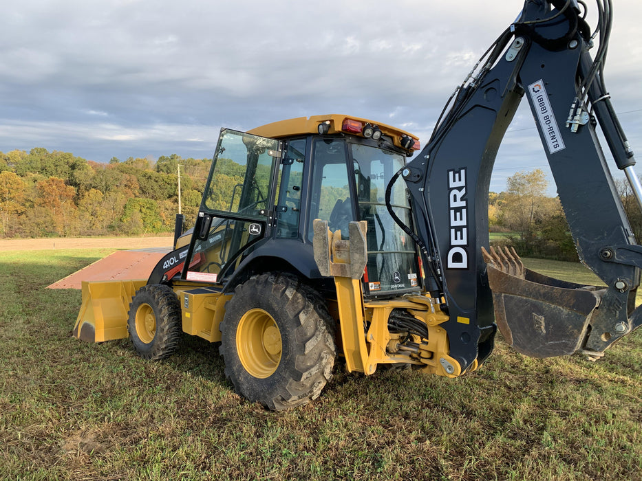 2020 John Deere 410L - Extendable Stick Cab/Heat/Air, 4WD, Extendable Stick, Pilot Controls, 2 Way Hydraulics, TAG Manual QC