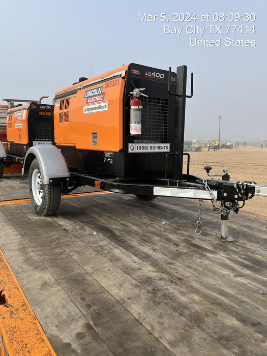 2022 Lincoln Electric LE400 Kubota V1505, Trlr, Cable Rack, Light Kit, ES Decals, T3