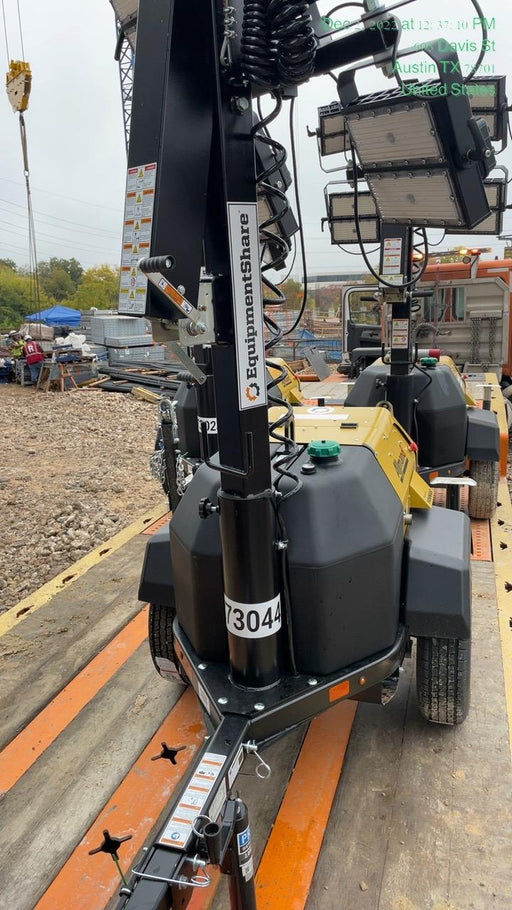 2022 Allmand NLV3GR (4) LED Light Fixture 350W, 23' Vertical Mast, 3kW Prime, Towable, ES Decals, T3