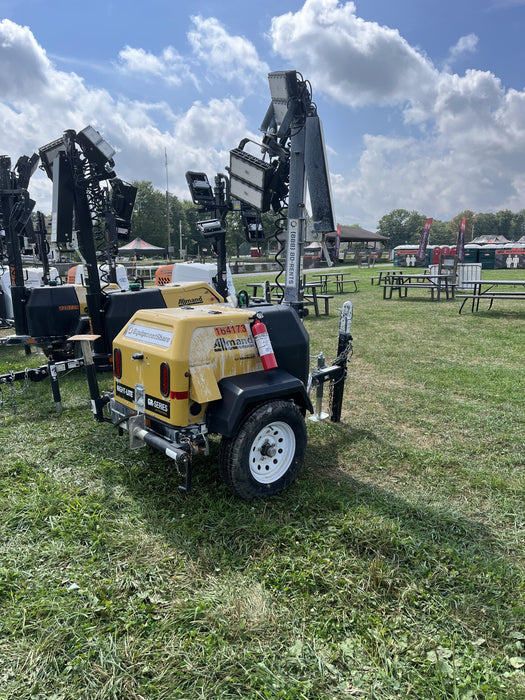 2021 Allmand NLV3GR (4) LED Light Fixture 350W, 23' Vertical Mast, 3kW Prime, Towable, Deep Sea L401, Leveling Jacks, Yanmar T4F 5.8hp