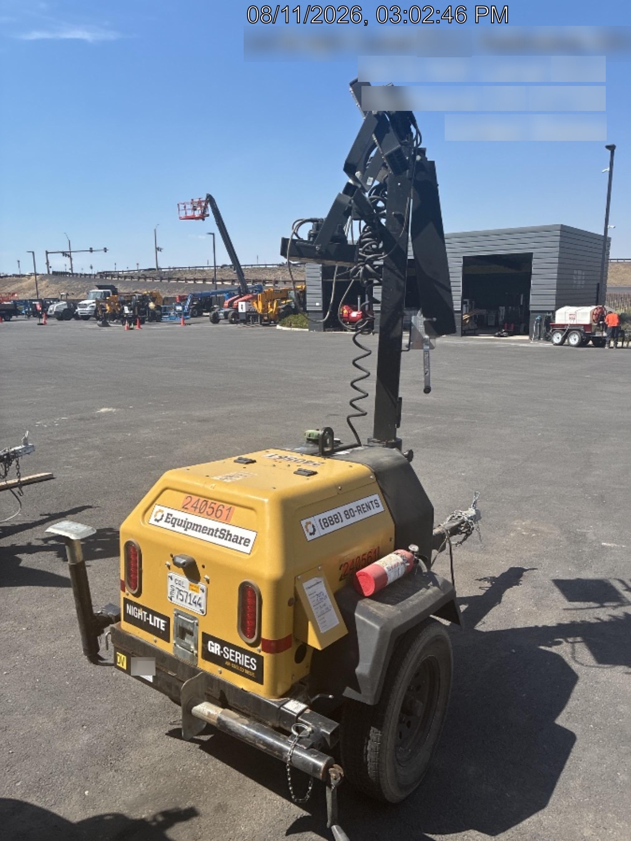 2022 Allmand NLV3GR (4) LED Light Fixture 350W, 23' Vertical Mast, 3kW Prime, Towable, Deep Sea L401, Leveling Jacks, Yanmar T4F 5.8hp