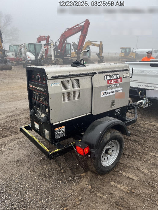 2019 Lincoln Electric Vantage 322 Welder Ready-Pak 3, Two wheel trailer, Fender and Light kit, Cable Rack