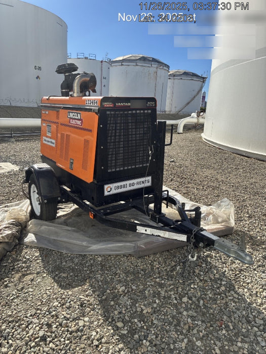 2021 Lincoln Electric Vantage 549X Ready Pak 3, ORANGE (includes trailer, cable rack, fender light kit)