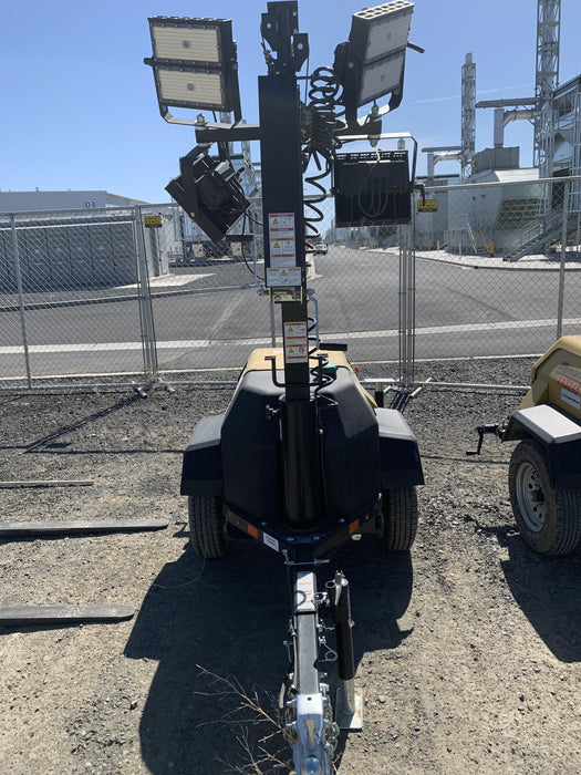 2020 Allmand NLV3GR (4) LED Light Fixture 350W, 23' Vertical Mast, 3kW Prime, Towable, Deep Sea L401, Leveling Jacks, Yanmar T4F 5.8hp