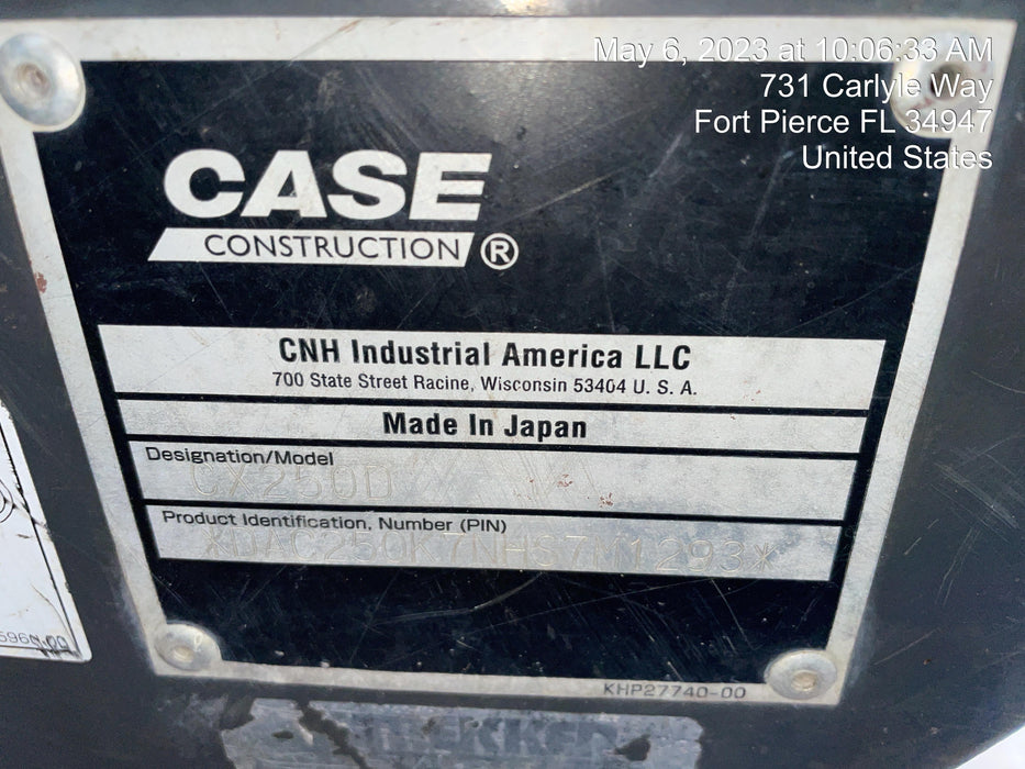 2018 CASE CX250D