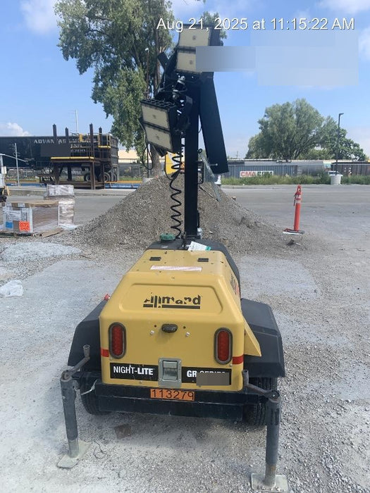 2020 Allmand NLV3GR (4) LED Light Fixture 350W, 23' Vertical Mast, 3kW Prime, Towable, Deep Sea L401, Leveling Jacks, Yanmar T4F 5.8hp