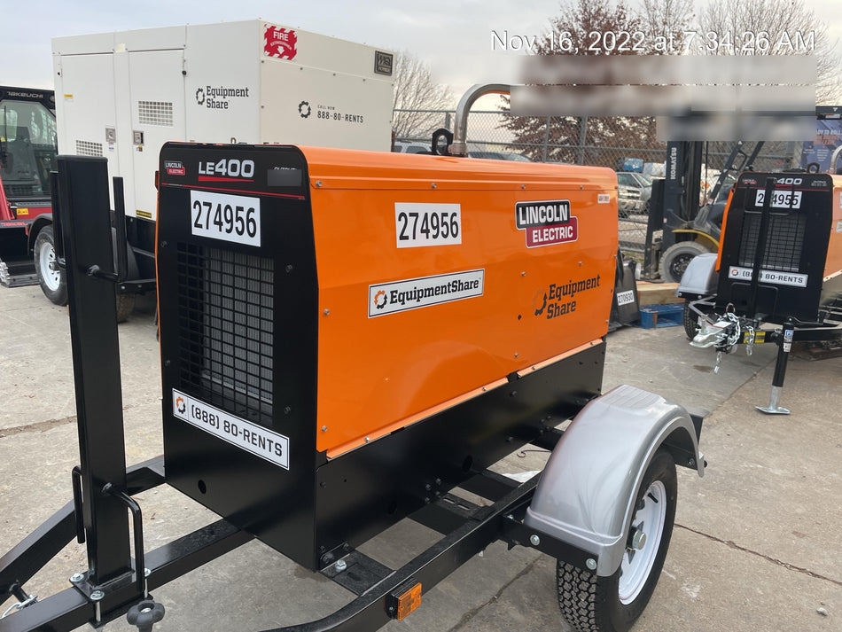 2022 Lincoln Electric LE400 Kubota V1505, Trlr, Cable Rack, Light Kit, ES Decals, T3