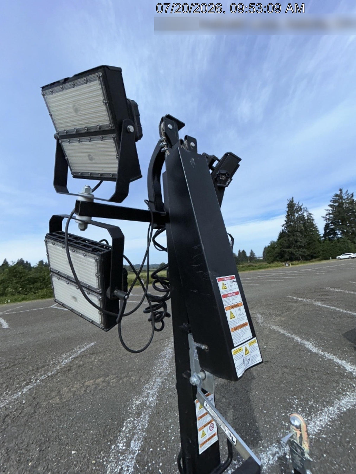 2021 Allmand NLV3GR (4) LED Light Fixture 350W, 23' Vertical Mast, 3kW Prime, Towable, Deep Sea L401, Leveling Jacks, Yanmar T4F 5.8hp