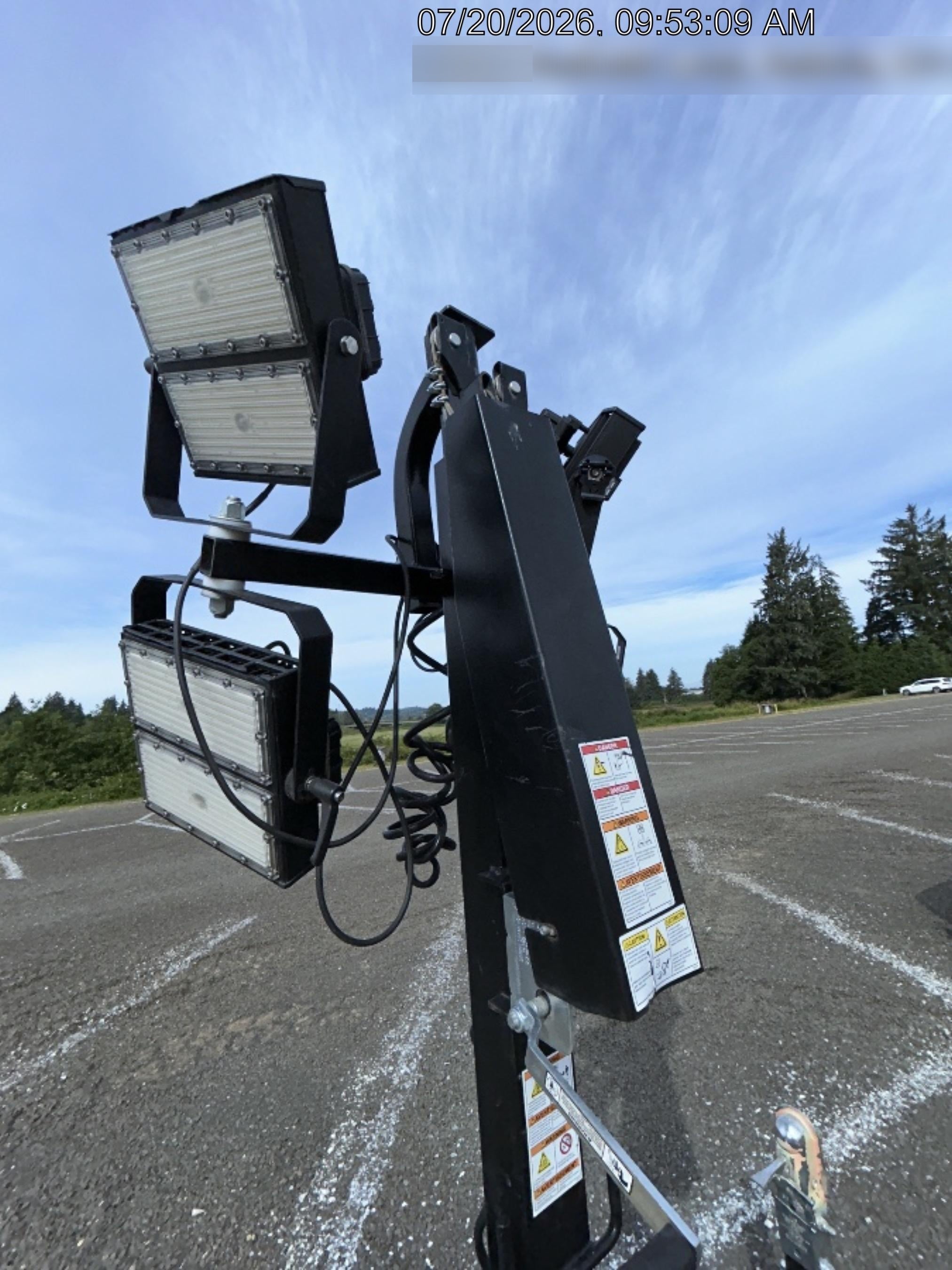 2021 Allmand NLV3GR (4) LED Light Fixture 350W, 23' Vertical Mast, 3kW Prime, Towable, Deep Sea L401, Leveling Jacks, Yanmar T4F 5.8hp