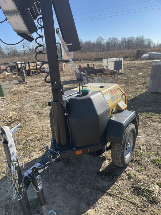 2022 Allmand NLV3GR (4) LED Light Fixture 350W, 23' Vertical Mast, 3kW Prime, Towable, Deep Sea L401, Leveling Jacks, Yanmar T4F 5.8hp